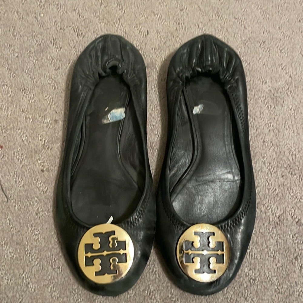 Tory Burch black flats size 10